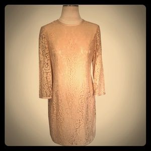 Cream Laced Cocktail Dress